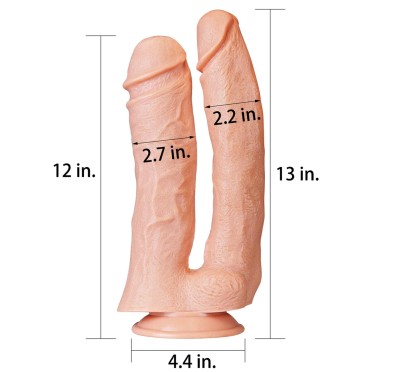 Podwójne potężne dildo do sexu wyżyłowane 33 cm